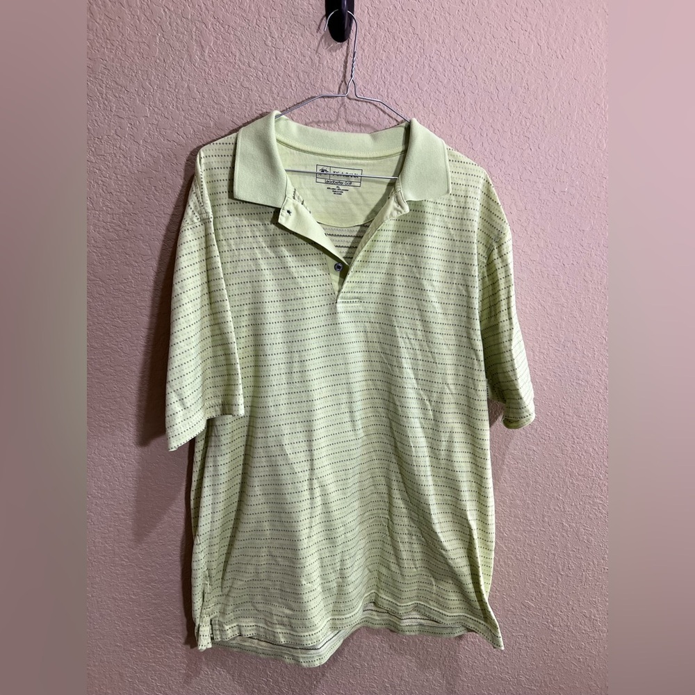 Jos. A. Bank Men's Light Green Striped Polo Shirt